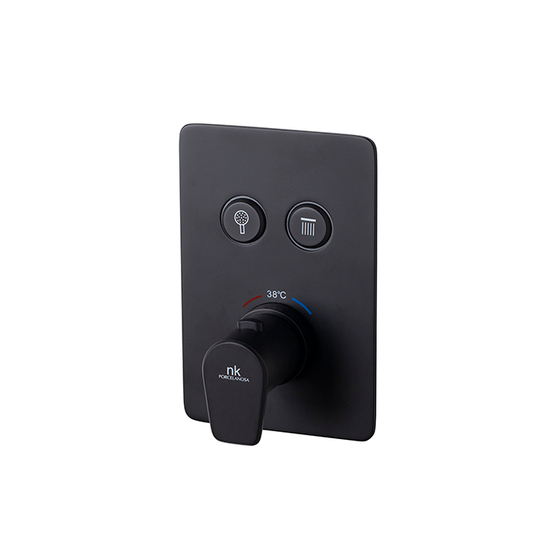 100271995 Noken Touch&Feel Black Смеситель термостатический на 2 выхода + SmartBox (встроенная часть), чёрный