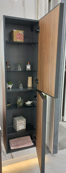 Шкаф-пенал подвесной Quadro 150х40,5х25 см,две двери, V11 Орех, фрез F12