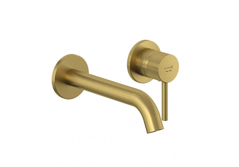 Смеситель для раковины Kludi Bozz, внешняя часть, брашированное золото, 23 см, 38245N076