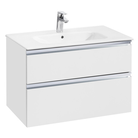 Тумба с раковиной Roca The Gap 80 см, белый глянец (A857399806+732799C000)