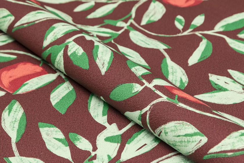 KM8504 Обои виниловые на флизелиновой основе Шафран мотив, красный, апельсины Kerama Marazzi