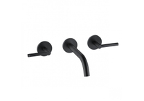 Смеситель для раковины Kludi Nova Fonte Puristic, на три отверстия из стены, 18 см, черный матовый, 201443915