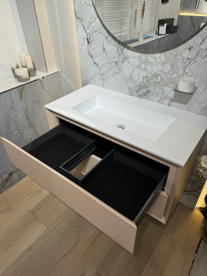 Комплект Manhattan 100х49,6х50 (тумба 2 ящика M23 Bisquit Biege matt+ раковина) MH410.100.M23+TS110