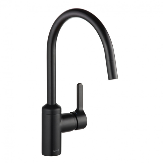 Смеситель для кухни Kludi Bingo Star, с выдвижным изливом, черный матовый, 428513978