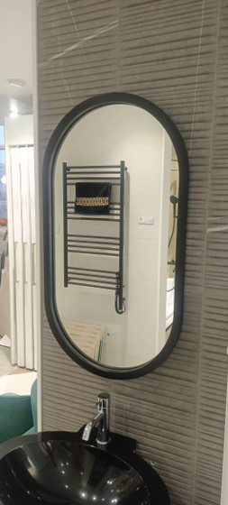 Зеркало LuxBox Lira Black 500x900.217, Черная рама, SuperLed, подогрев, сенсор (No Touch)