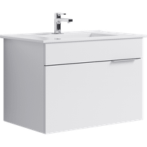 Тумба Бриг подвесная, 75 см, белая, с раковиной Оскар, Br.01.07/1/W