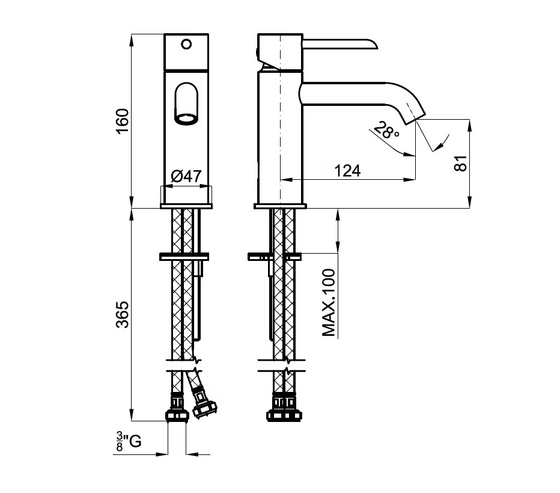 100208353 Noken Round смеситель для раковины, черный
