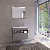 Тумба Keuco Stageline (800х625х490), цвет Inox, раковина Plan (32862290000+32960318001)