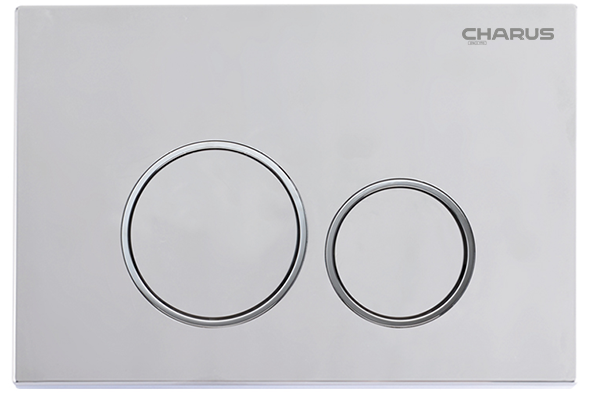 Смывная клавиша Charus Spazio, двойной смыв, хром матовый, пластик, FP.330.46.01