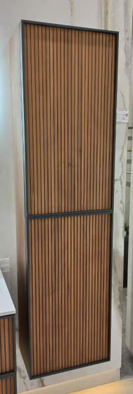 Шкаф-пенал подвесной Quadro 150х40,5х25 см,две двери, V11 Орех, фрез F12