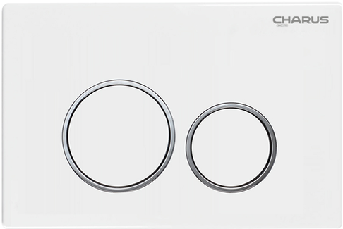 Смывная клавиша Charus Spazio, двойной смыв, белый глянцевый, пластик, FP.330.11.01