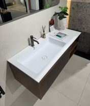 Комплект мебели Salini Domino, 120 см, шпон Орех Американский Onda Plus, подсветка, коврик