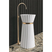 Смеситель Oasis Plisse напольный д/раковины, золото (000RBPI001OR)