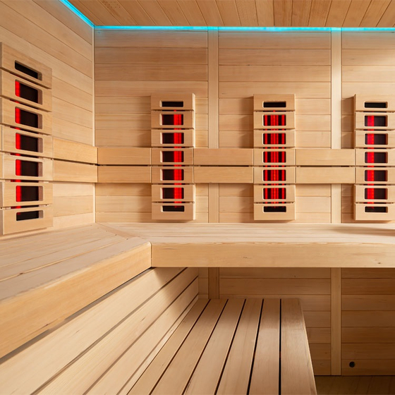 Сауна 16111XL Hemlock IR (250х250х210) инфракрасная 6х350W, дерево,LED подсветка,стекло 8мм