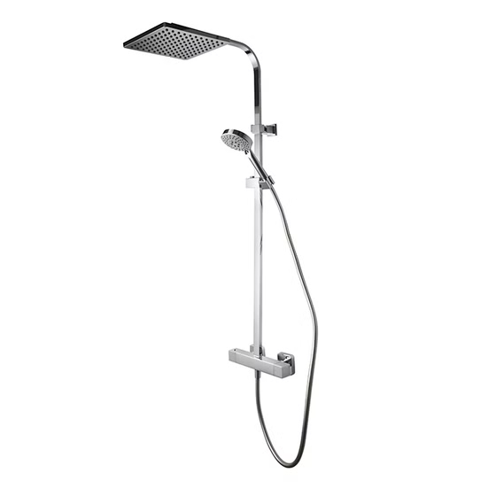 100220133 Душевая стойка с термостататом Noken Tec Square, хром