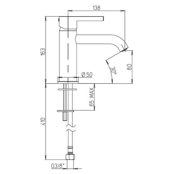 Смеситель для раковины Paini Brera, брашированное золото PVD (PJ), 74PJ205O