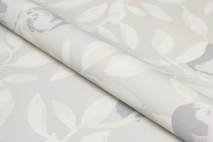 KM8501 Обои виниловые на флизелиновой основе Шафран мотив, серый, апельсины Kerama Marazzi