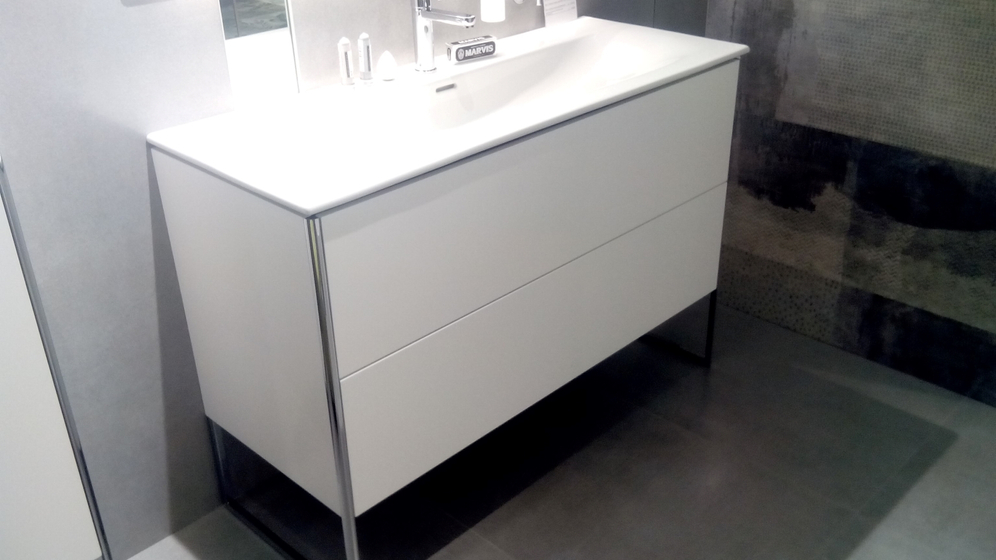 Тумба Duravit XSquare 121x47,8 см white satin matt, с раковиной