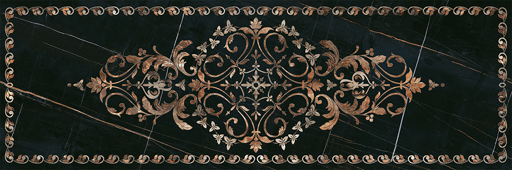 HGD/B441/14037R Греппи декор черный глянцевый обрезной Kerama Marazzi 40x120