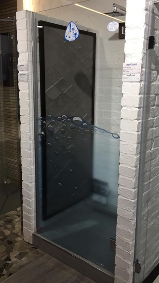 Душевая дверь CH - 210 900мм, стекло 8мм, лазерная печать "Вода"