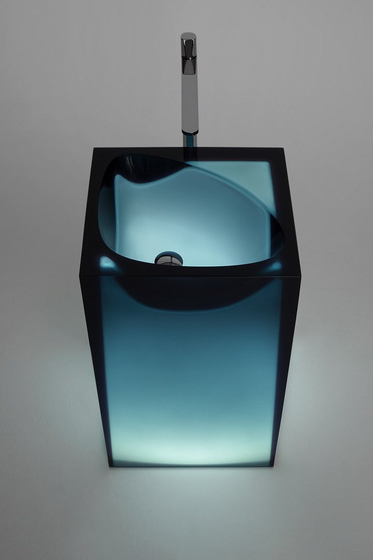 Раковина Antonio Lupi Astro, напольная (500x450x850 мм), Cristalmood, цвет Ceruleo, с LED (ASTROW)