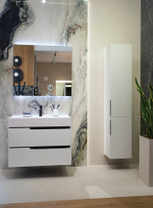 Тумба Oasis Profilo 856х660x515 мм, цвет Opaco Bianco, раковина Lightfeel