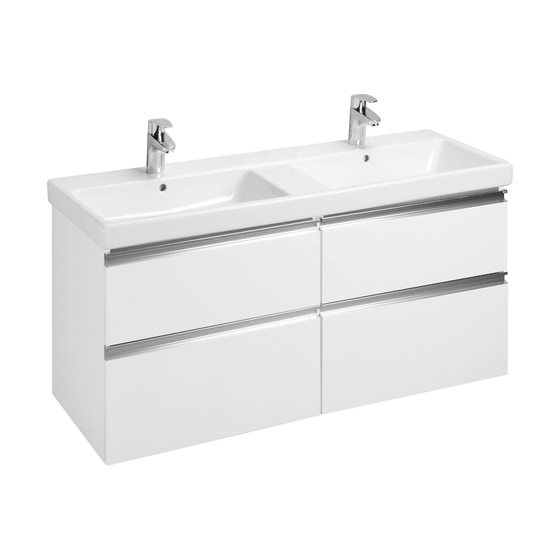 Тумба с двойной раковиной Roca The Gap 120,5х46 см,белый глянец (ZRU9307637+A3270YS000)