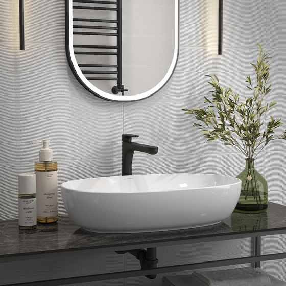 60165 Бьянка белый матовый волна Kerama Marazzi 20х60