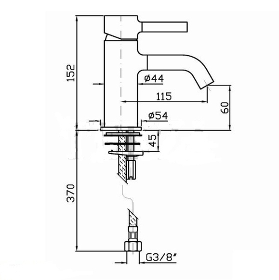 Смеситель для раковины, черный Zucchetti ZP6242.N7
