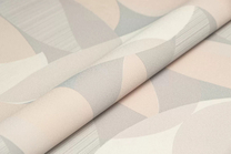 KM8505 Обои виниловые на флизелиновой основе Шафран мотив, бежевый серый, листья Kerama Marazzi