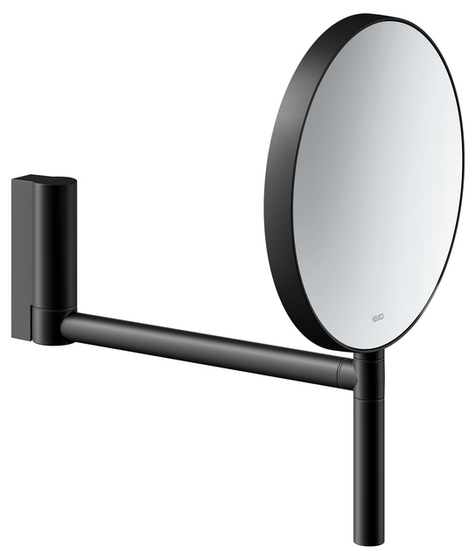 17649 370002 Keuco Plan Black Selection Зеркало косметическое двустороннее, без подсветки, коэффициент увеличения x5