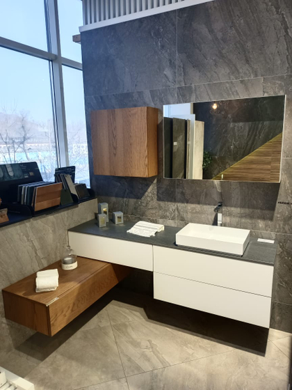 Комплект мебели GD Next 180 см в цвете: Blanco Emotion mate + Roble Sil