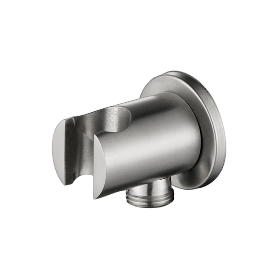 100281146 Noken Round Inox Настенный держатель для ручного душа, с подводом воды, полированная нержавеющая сталь