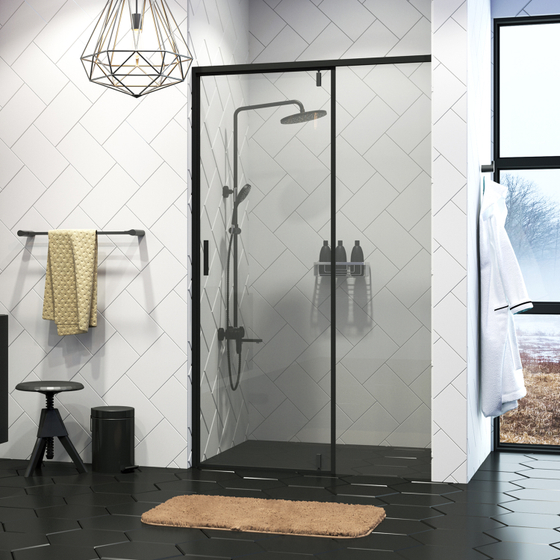 Душевой угол Wasserkraft Elbe 74P05, 1200x2000 мм, 6 мм, профиль черный