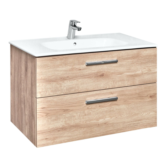 Тумба с раковиной Roca Victoria, орех, 80 см (A857470517+732799C000)