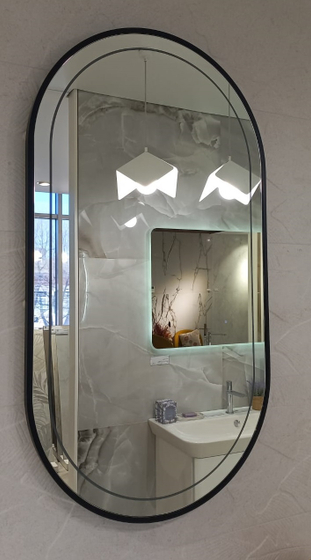 Зеркало овальное Caprigo М-359S-В032  чёрное с подсветкой