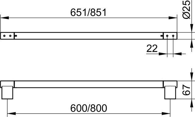 Полотенцедержатель 650 мм Keuco Plan Inox 14901 070600