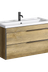 Подвесная тумба Fargo с раковиной Фостер, 100 см. с двумя ящиками, цвет дуб балтийский FRG0110DB