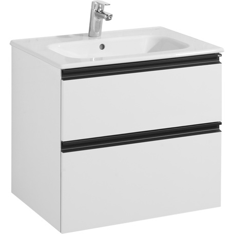 Тумба с раковиной Roca Domi 60 см, белый глянец (A857458806 + 732799E000)