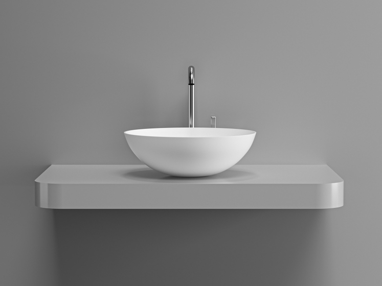 Раковина DA-1001-A на столешницу (430х430х140) Solid Surface, белая