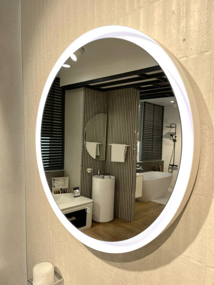 Зеркало Oasis Denis d=712 (0DNSP071BN) белая мат.алюм. рама, светодиод.подсветка, сенсор с диммером