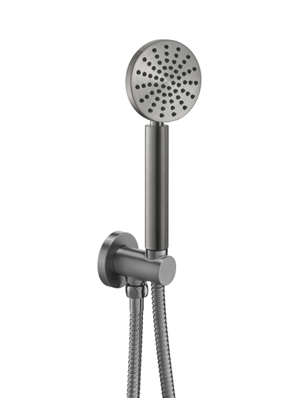 Держатель ручного душа с подводом воды, ручным душем и шлангом JTP Neo Brushed Black, WJ 68235 BBL