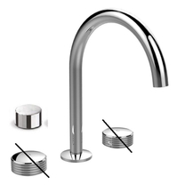 F5611VCR Смеситель Fima Texture Collection V д/раковины,3отверстия,хром + ручки C24N (пара) белый мрамор