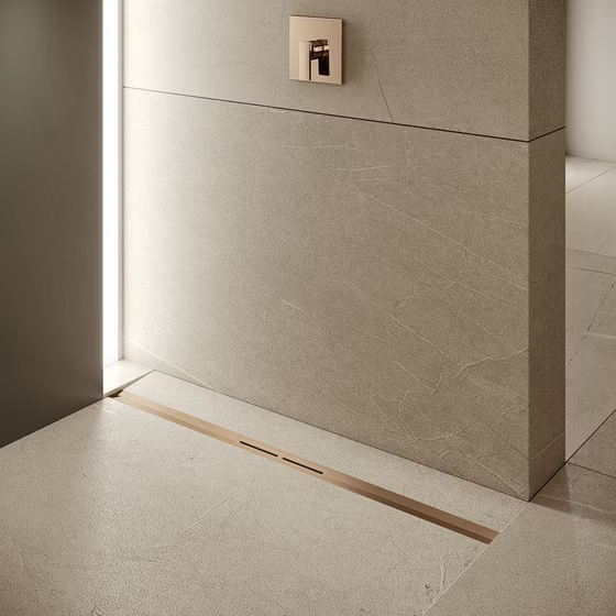 Профиль TECEdrainline, 900мм, PVD покрытие сатин, красное золото 670903