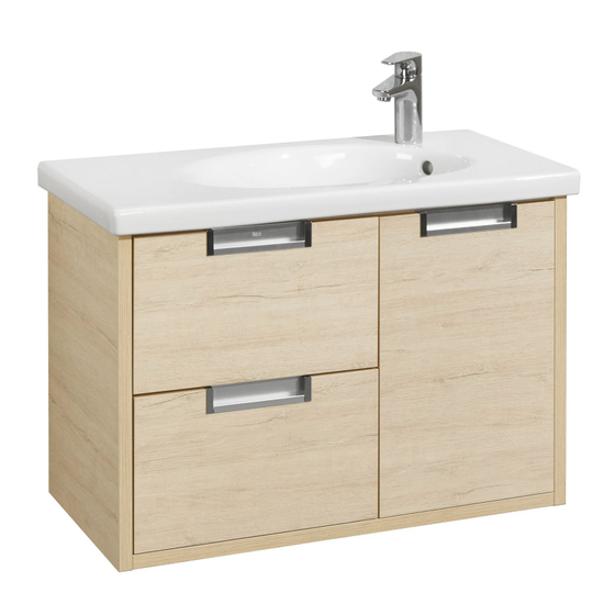 Тумба с раковиной Roca Etna 80 см, дуб верона (7857301445 + 7327009000)