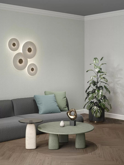 KM8309 Обои виниловые Фреш база, зелёный-серый Kerama Marazzi