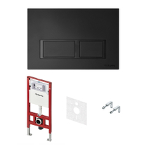 S401204 TECEspring Base, Комплект с панелью смыва с прямоугольными кнопками, черный матовый