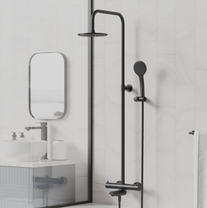 Душевая система Paini COX с термостатом и изливом, черный, 78YO687TH1KM