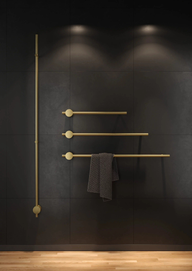 Полотенцесушитель Broner Bruno, горизонтальный, 60 см, с кнопкой, матовое золото, BR.007.060.0000.MG