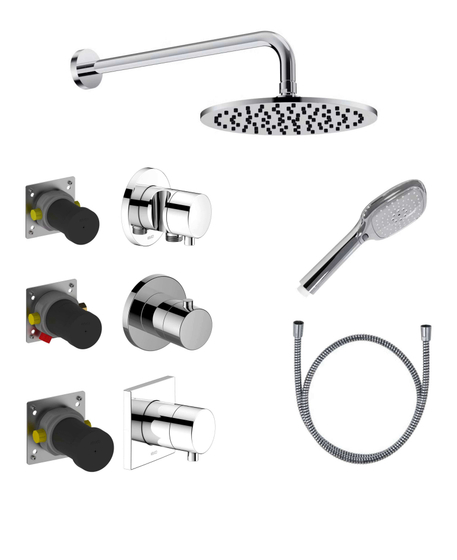 Комплект для душа Keuco №2 с термостатом, хром